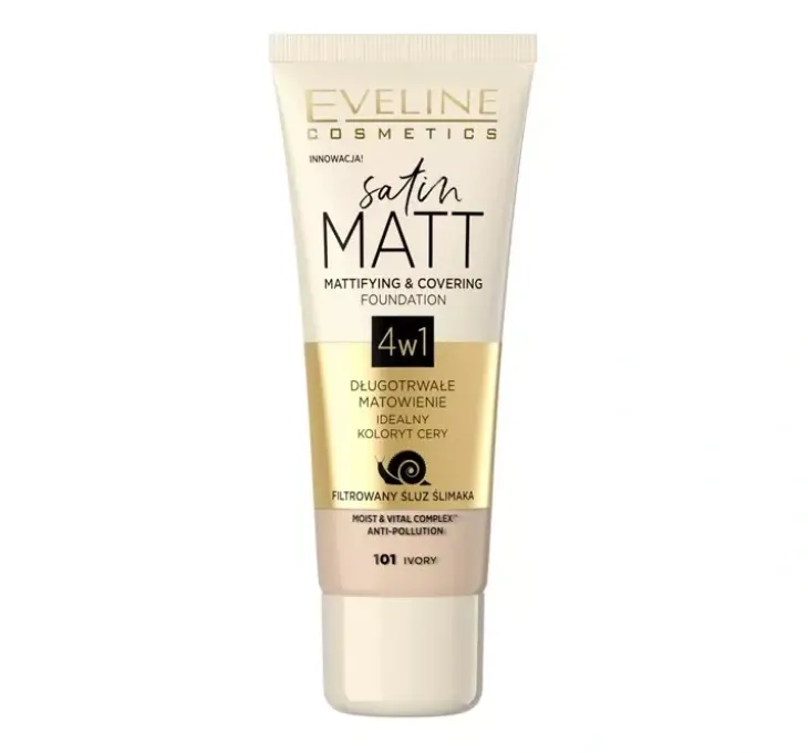 Eveline Cosmetics Satin Matt podkład matujący 101 Ivory 30 ml