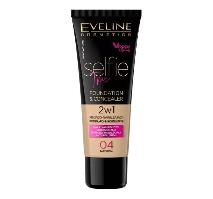 Eveline Cosmetics Selfie Time kryjąco-nawilżający podkład i korektor 04 Natural 30 ml