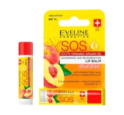 Eveline Cosmetics SOS Argan Oil odżywczo-regenerujący balsam do ust SPF15 Peach Sorbet 13,9 g