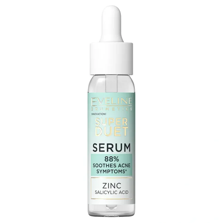 Eveline Cosmetics Super Duet serum na niedoskonałości 10% cynk do skóry trądzikowej i młodej 30 ml