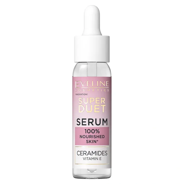 Eveline Cosmetics Super Duet odbudowujące serum do twarzy 5% ceramidy do skóry odwodnionej i matowej 30 ml