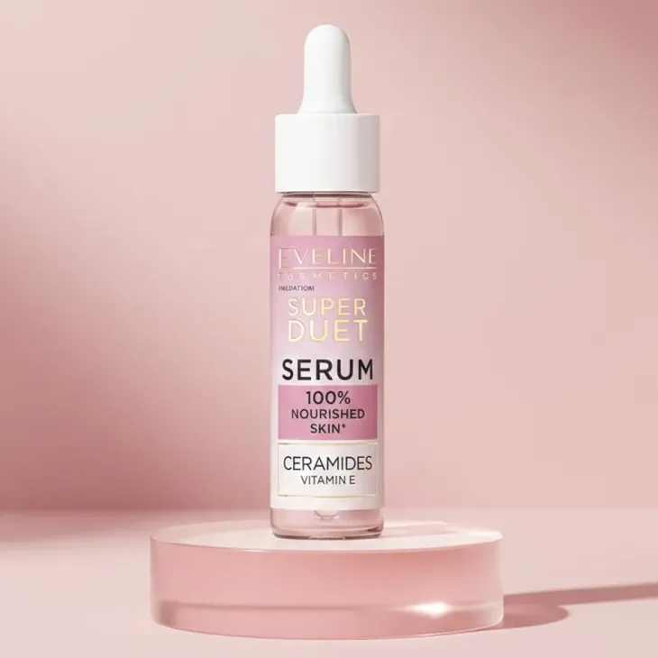 Eveline Cosmetics Super Duet odbudowujące serum do twarzy 5% ceramidy do skóry odwodnionej i matowej 30 ml