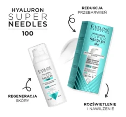 Eveline Cosmetics Super Needles Hyaluron 100 mezo-booster nawilżający krem rozświetlający 50 ml