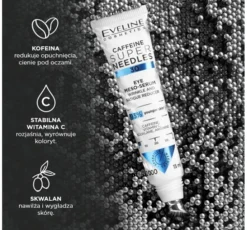 Eveline Cosmetics Super Needles Caffeine 30 mezo-serum pod oczy reduktor zmarszczek i objawów zmęczenia 15 ml