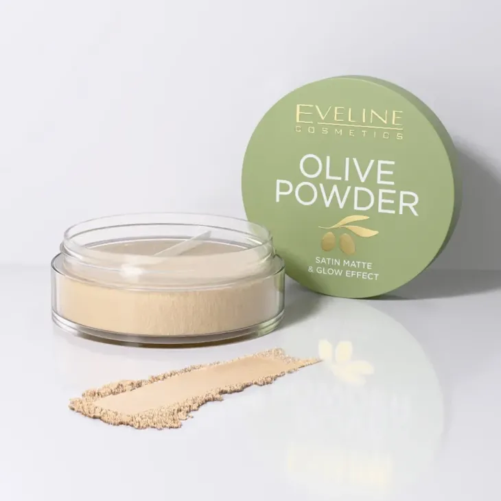 Eveline Cosmetics sypki puder do twarzy z ekstraktem z liści i nasion oliwki 8 g