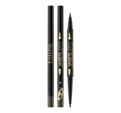 Eveline Cosmetics Variété 2in1 Double Effect wodoodporny eyeliner i kredka do oczu Ultra Black