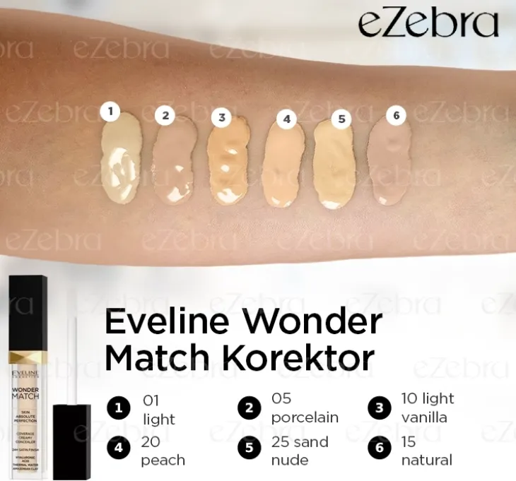 Eveline Cosmetics Wonder Match korektor w płynie 01 Light 6,8 ml