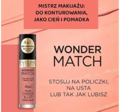 Eveline Cosmetics Wonder Match Cheek&Lip róż i pomadka w płynie 03 4,5 ml
