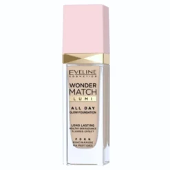 Eveline Cosmetics Wonder Match Lumi All Day Glow rozświetlający podkład w płynie z niacynamidem i PDRN 10 Vanilla 30 ml