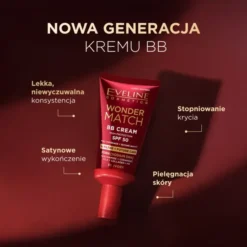 Eveline Cosmetics Wonder Match kryjący krem BB z SPF50 03 Nude 30 ml