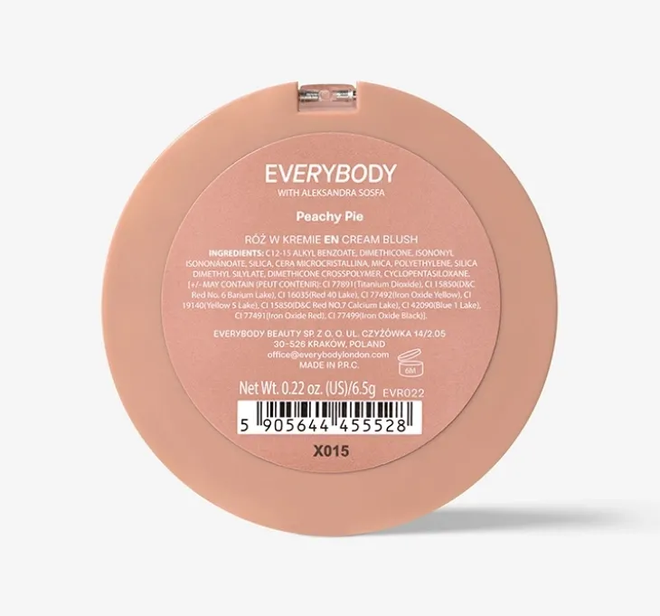 Everybody London x Aleksandra Sosfa kremowy róż do policzków Peachy Pie 6,5 g