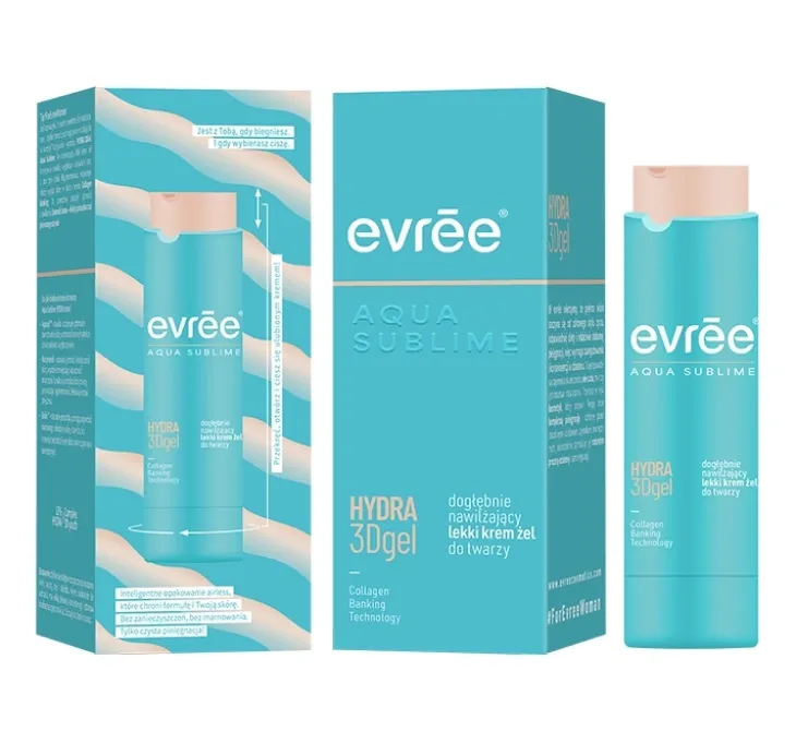 Evree Aqua Sublime Hydra 3D Gel dogłębnie nawilżający lekki krem-żel do twarzy 45 ml