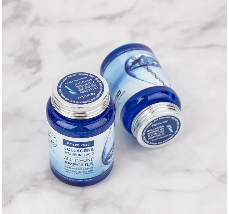 Farmstay Collagen&Hyaluronic Acid serum ampułka do twarzy z kwasem hialuronowym i kolagenem 250 ml