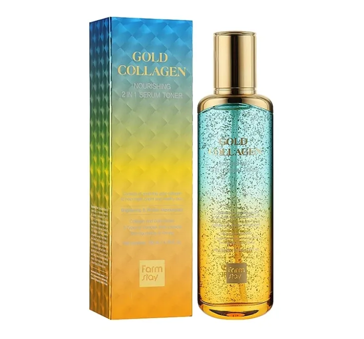Farmstay Gold Collagen odżywcze serum i toner 2w1 ze złotem i kolagenem 130 ml