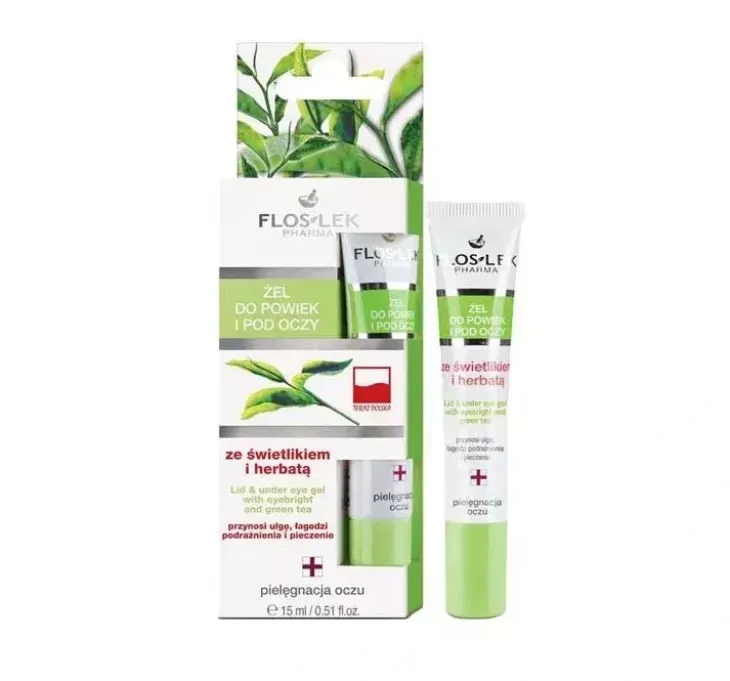 Floslek żel do powiek i pod oczy Świetlik, Herbata 15 ml