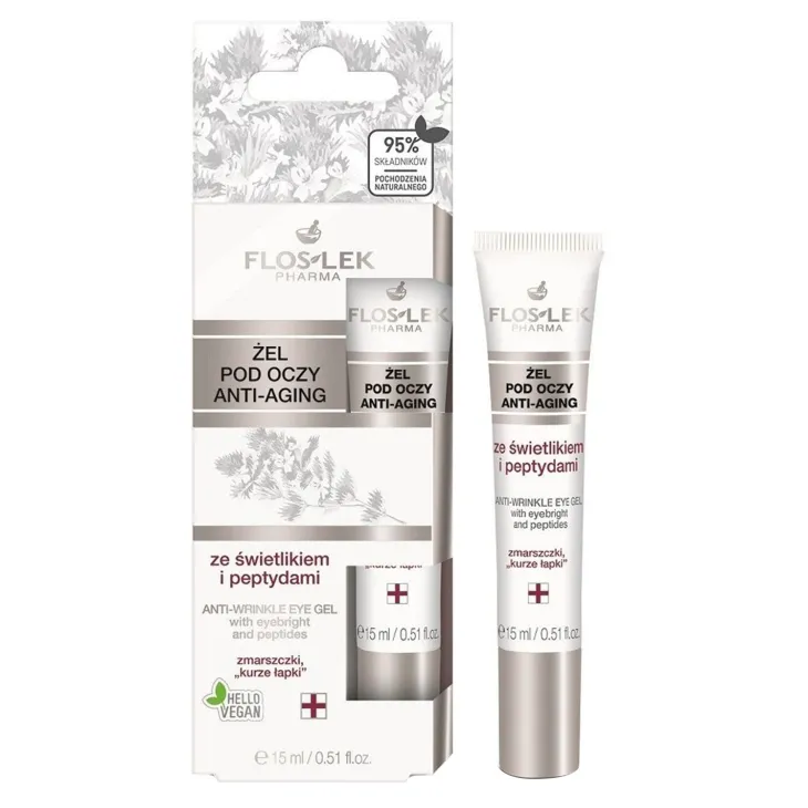Floslek żel pod oczy anti-aging ze świetlikiem i peptydami 15 ml