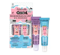 Floslek Lip Care Regeneracja zestaw do pielęgnacji ust cukrowy scrub jagodowy i maska tropikalna 2 x 14 g