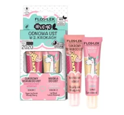 Floslek Lip Care Vege Odnowa zestaw do pielęgnacji ust cukrowy scrub wiśniowy i maska cytrynowa 2 x 14 g