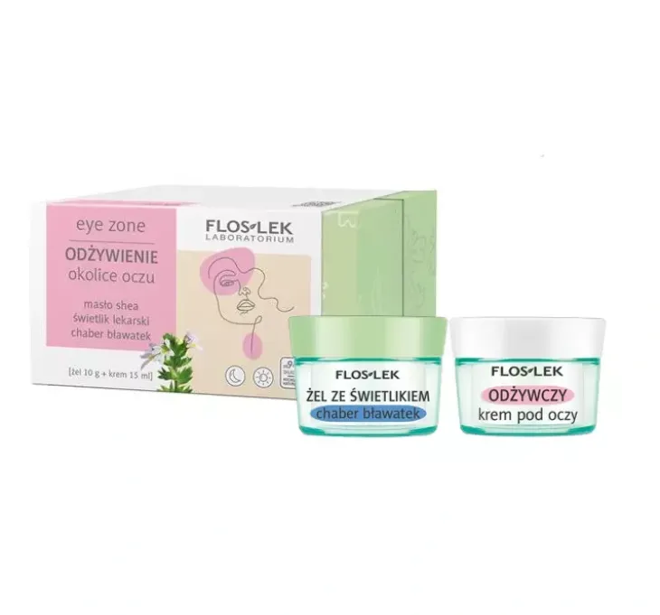 Floslek Odżywienie zestaw żel do powiek i pod oczy 10 g + krem pod oczy 15 ml