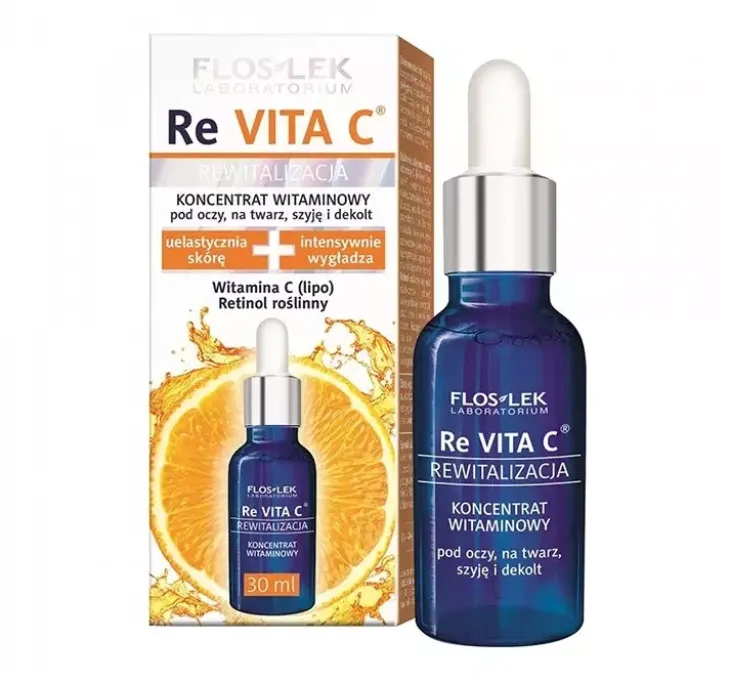 Floslek Revita C koncentrat witaminowy pod oczy, na twarz, szyję i dekolt 30 ml