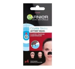 Garnier Czysta Skóra Aktywny Węgiel plastry przeciw zaskórnikom 4 sztuki