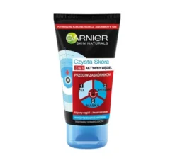 Garnier Czysta Skóra Aktywny Węgiel żel peeling maseczka przeciw zaskórnikom 3w1 150 ml