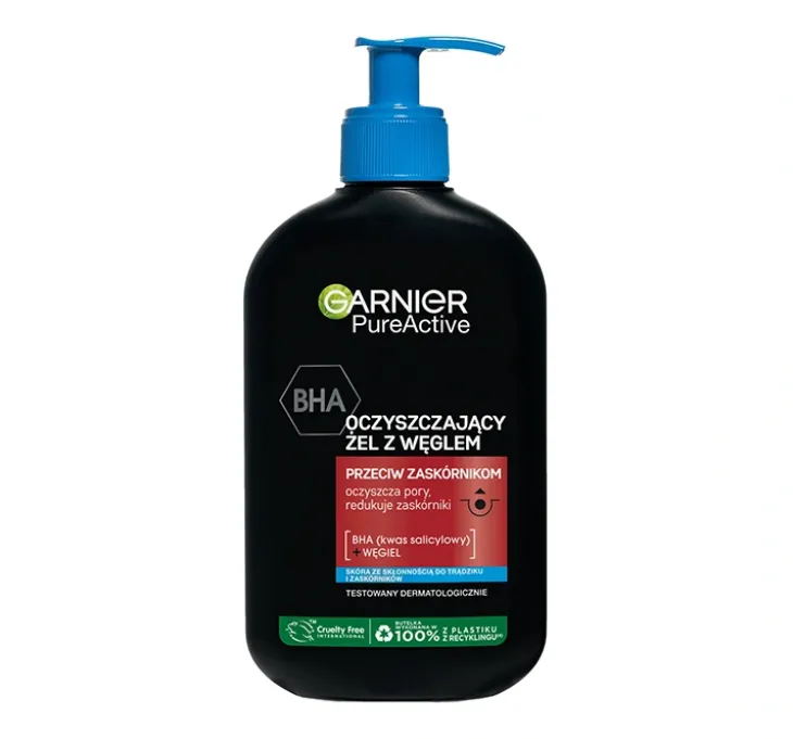 Garnier Pure Active oczyszczający żel z węglem przeciw zaskórnikom 250 ml