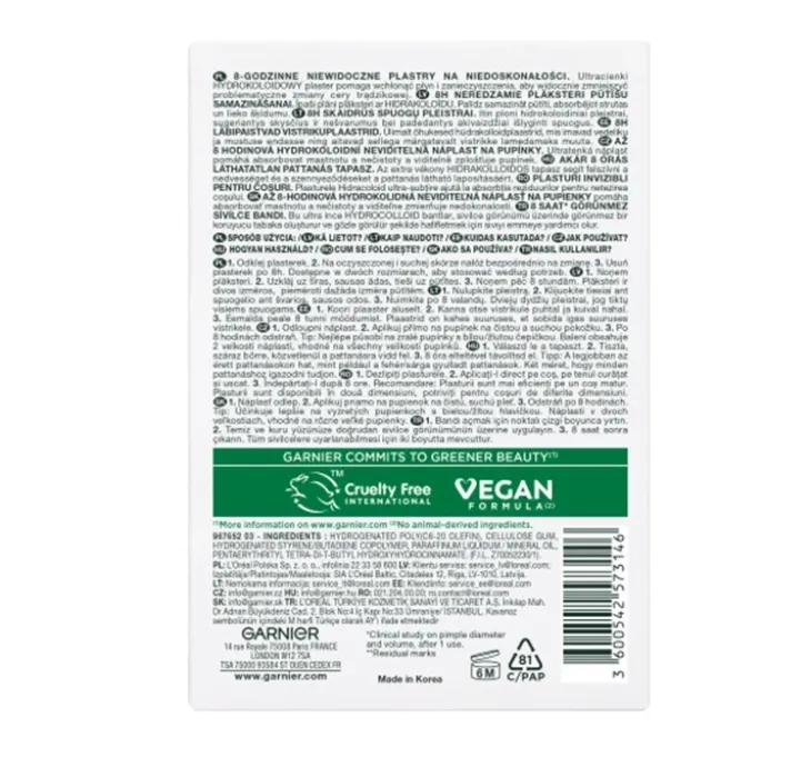 Garnier Pure Active plastry na niedoskonałości 22 sztuk