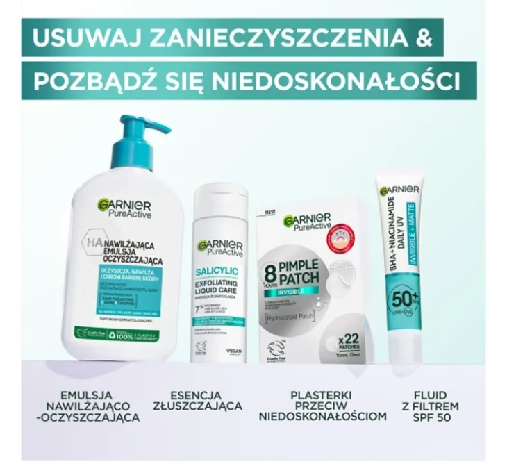 Garnier Pure Active plastry na niedoskonałości 22 sztuk