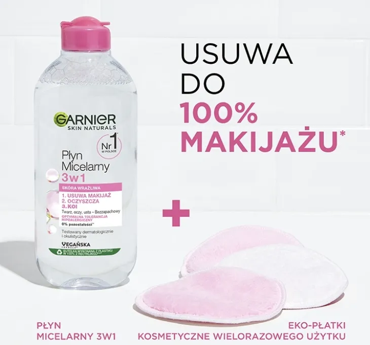 Garnier płyn micelarny 3w1 skóra wrażliwa 400 ml