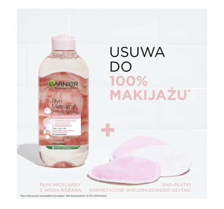 Garnier płyn micelarny z wodą różaną do skóry pozbawionej blasku 400 ml