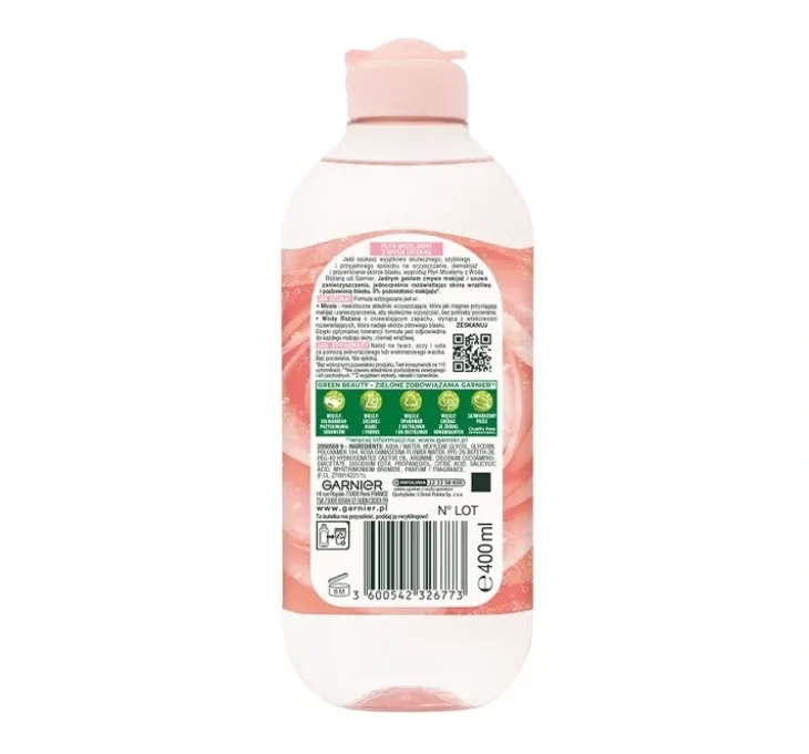 Garnier płyn micelarny z wodą różaną do skóry pozbawionej blasku 400 ml