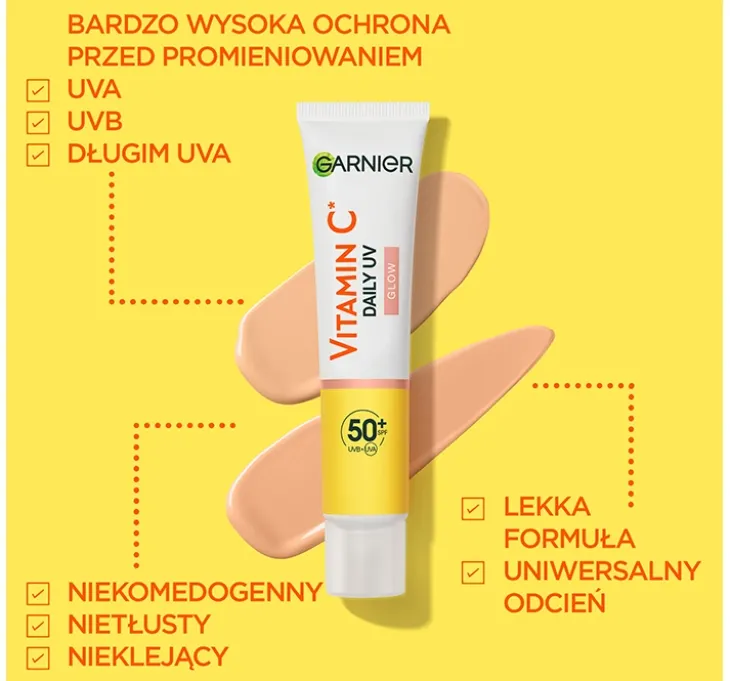 Garnier Vitamin C Daily UV rozświetlający fluid do twarzy SPF50+ Glow 40 ml