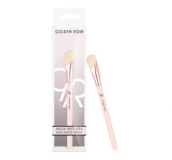 Golden Rose Angled Concealer & Highlighter Brush skośny pędzel do korektora i rozświetlacza