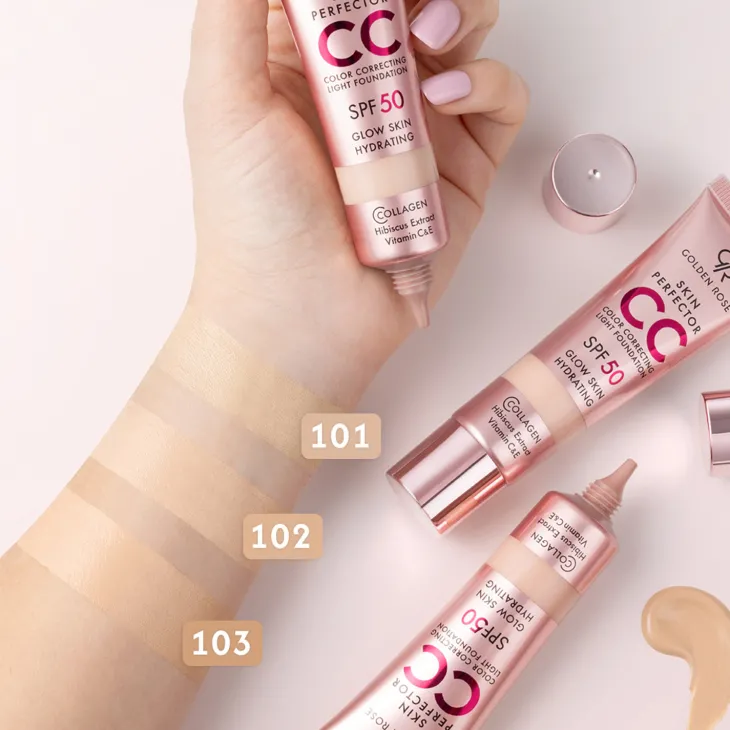 Golden Rose Skin Perfector CC Light Foundation lekki podkład korygujący do twarzy SPF50 103 Nude 30 ml