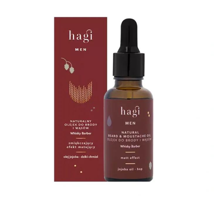 Hagi Men Whisky Barber naturalny olejek do brody i wąsów 30 ml