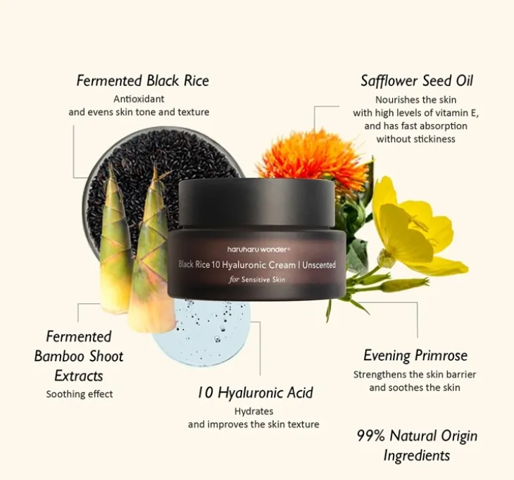 Haruharu Wonder Black Rice 10 Hyaluronic Cream nawilżający krem do twarzy 50 ml