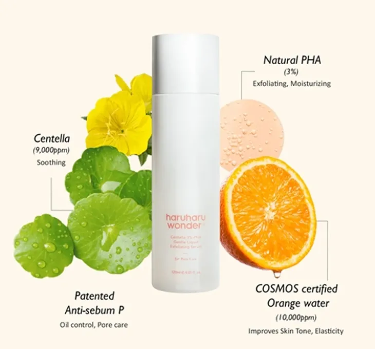 Haruharu Wonder Centella 3% PHA delikatne serum złuszczające do twarzy 120 ml