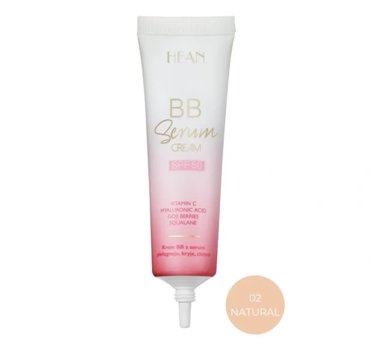 Hean BB Serum rozświetlający krem BB do twarzy SPF50 02 Natural 30 ml