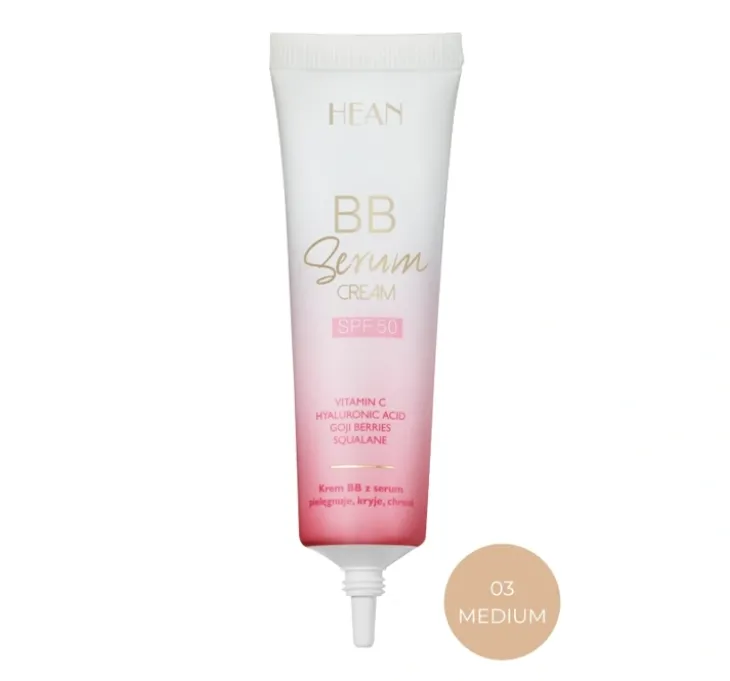 Hean BB Serum rozświetlający krem BB do twarzy SPF50 03 Medium 30 ml