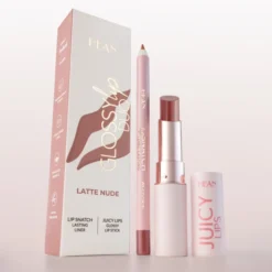 Hean Glossy Lip Duo zestaw błyszczyka w sztyfcie i konturówki Latte Nude 4,6 g
