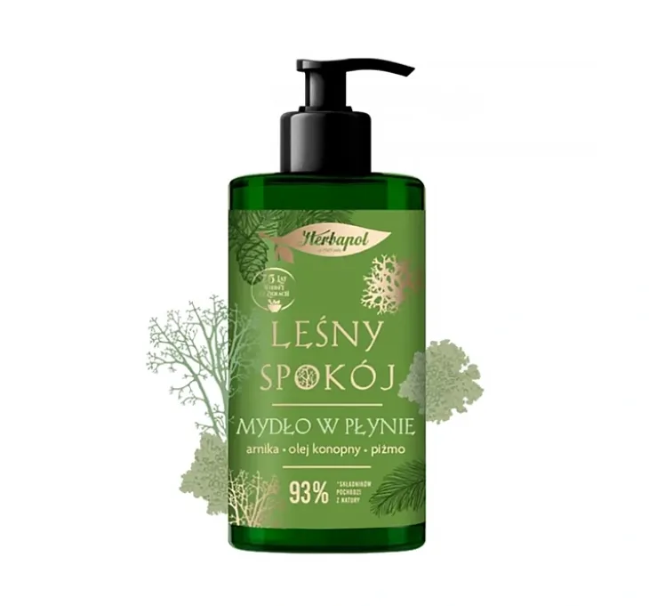 Herbapol Leśny Spokój mydło w płynie Arnika Olej Konopny Piżmo 390 ml
