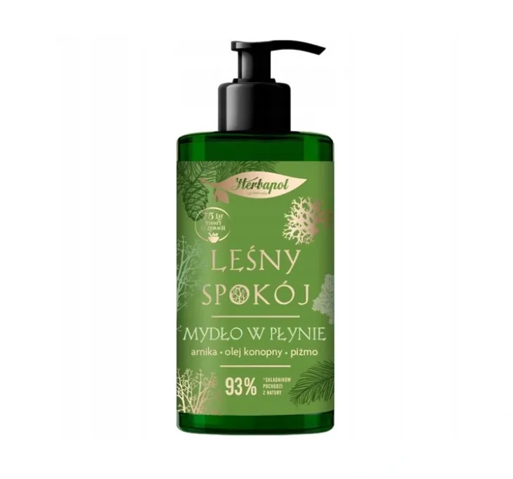 Herbapol Leśny Spokój mydło w płynie Arnika Olej Konopny Piżmo 390 ml