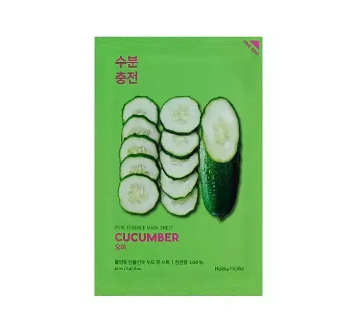 Holika Holika Pure Essence Mask Sheet Cucumber maseczka do twarzy z ogórkiem 20 ml