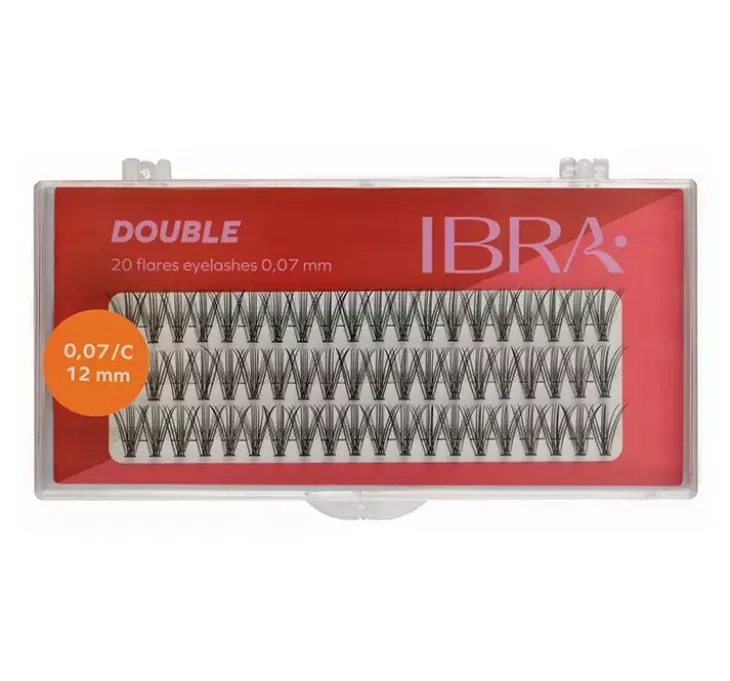 Ibra Sztuczne Rzęsy Double kępki czarne C0,07 12mm