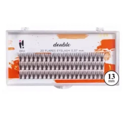 IBRA SZTUCZNE RZĘSY DOUBLE KĘPKI CZARNE C0,07 13MM
