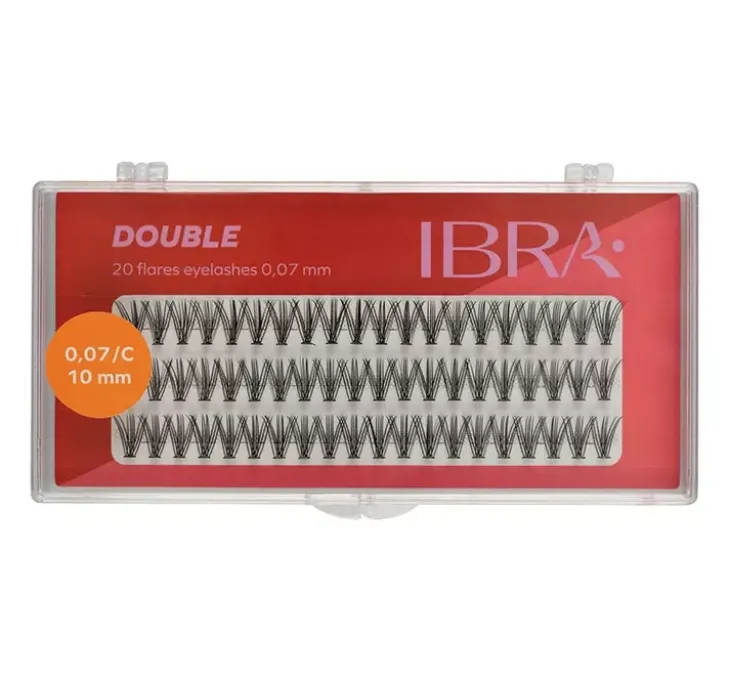 Ibra Sztuczne Rzęsy Double kępki czarne C0,07 10mm