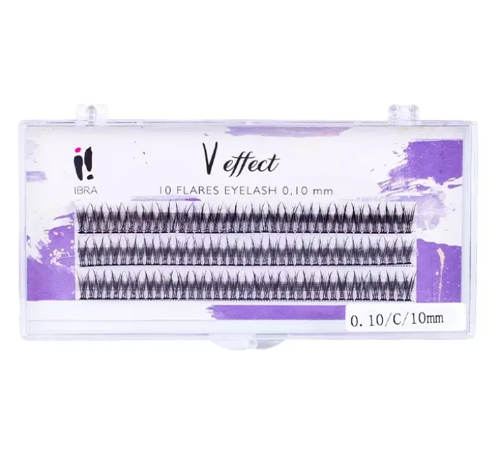 Ibra Sztuczne Rzęsy V Effect kępki czarne 10mm