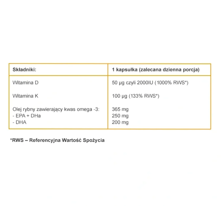 Ibuvit D3 2000+K2 MK-7 Omega-3 suplement diety dla dzieci, młodzieży i dorosłych 30 kapsułek
