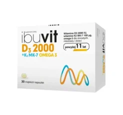 Ibuvit D3 2000+K2 MK-7 Omega-3 suplement diety dla dzieci, młodzieży i dorosłych 30 kapsułek